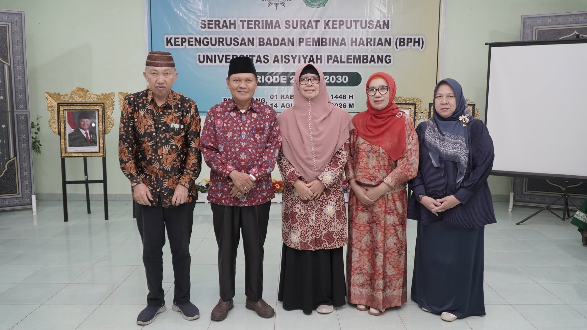 Serah Terima  Kepengurusan Badan Pembina Harian (BPH) Universitas Aisyiyah Palembang Periode 2026-2030.